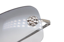 Load image into Gallery viewer, CHANEL シャネル リムレス サングラス 4085 c.124/8G サイズ62□15 120 カメリア ココマーク グレー 美品 中古 4b009146