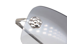 Load image into Gallery viewer, CHANEL シャネル リムレス サングラス 4085 c.124/8G サイズ62□15 120 カメリア ココマーク グレー 美品 中古 4b009146