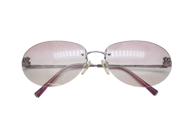 CHANEL シャネル リムレス サングラス アイウェア 4013 c.124/58 サイズ59□16 130 ココマーク ピンク 美品 中古 4b009147
