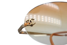 画像をギャラリービューアに読み込む, CHANEL シャネル リムレス サングラス 4013 c.125/56 サイズ59□16 130 ココマーク オレンジ 美品 中古 4b009148
