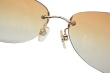 画像をギャラリービューアに読み込む, CHANEL シャネル リムレス サングラス 4013 c.125/56 サイズ59□16 130 ココマーク オレンジ 美品 中古 4b009148