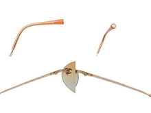 画像をギャラリービューアに読み込む, CHANEL シャネル リムレス サングラス 4013 c.125/56 サイズ59□16 130 ココマーク オレンジ 美品 中古 4b009148