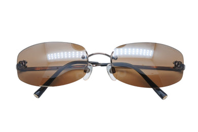 CHANEL シャネル リムレス サングラス 4002 c.204/6U サイズ57□19 130 ココマーク ブラウン 美品 中古 4b009149