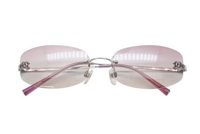 CHANEL シャネル リムレス サングラス 4002 c.124/58 サイズ57□19 130 ココマーク ピンク シルバー 美品 中古 4b009150
