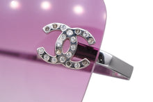 画像をギャラリービューアに読み込む, CHANEL シャネル リムレス サングラス 4017-D c.124/89 サイズ62□17 120 ココマーク パープル ラインストーン 美品 中古 4b009151