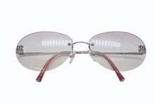 画像をギャラリービューアに読み込む, CHANEL シャネル リムレス サングラス 4013 c.124/58 サイズ59□16 130 ココマーク ピンク シルバー 美品 中古 4b009152