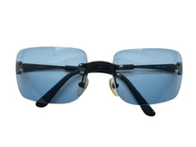 画像をギャラリービューアに読み込む, CHANEL シャネル リムレス サングラス 4005 c.101/72 サイズ62□18 125 ココマーク ブルー ブラック 美品 中古 4b00915
