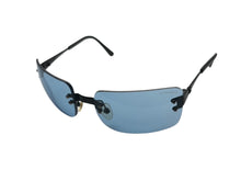 画像をギャラリービューアに読み込む, CHANEL シャネル リムレス サングラス 4005 c.101/72 サイズ62□18 125 ココマーク ブルー ブラック 美品 中古 4b00915