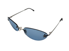 画像をギャラリービューアに読み込む, 極美品 CHANEL シャネル リムレス サングラス 4003 c.103/72 サイズ57□19 130 ココマーク ブルー シルバー 中古 4b009154