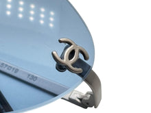 画像をギャラリービューアに読み込む, 極美品 CHANEL シャネル リムレス サングラス 4003 c.103/72 サイズ57□19 130 ココマーク ブルー シルバー 中古 4b009154