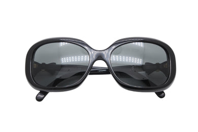 CHANEL シャネル サングラス アイウェア サイズ58□17 135 ココマーク リボン ブラック ゴールド 美品 中古 4b009173