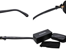 画像をギャラリービューアに読み込む, CHANEL シャネル サングラス アイウェア サイズ58□17 135 ココマーク リボン ブラック ゴールド 美品 中古 4b009173