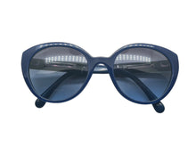 画像をギャラリービューアに読み込む, CHANEL シャネル ウェリントン サングラス アイウェア ココマーク エナメル プラスチック ブルー グリーン 美品 中古 4b009174