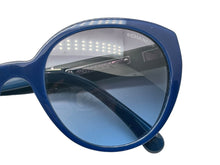 画像をギャラリービューアに読み込む, CHANEL シャネル ウェリントン サングラス アイウェア ココマーク エナメル プラスチック ブルー グリーン 美品 中古 4b009174