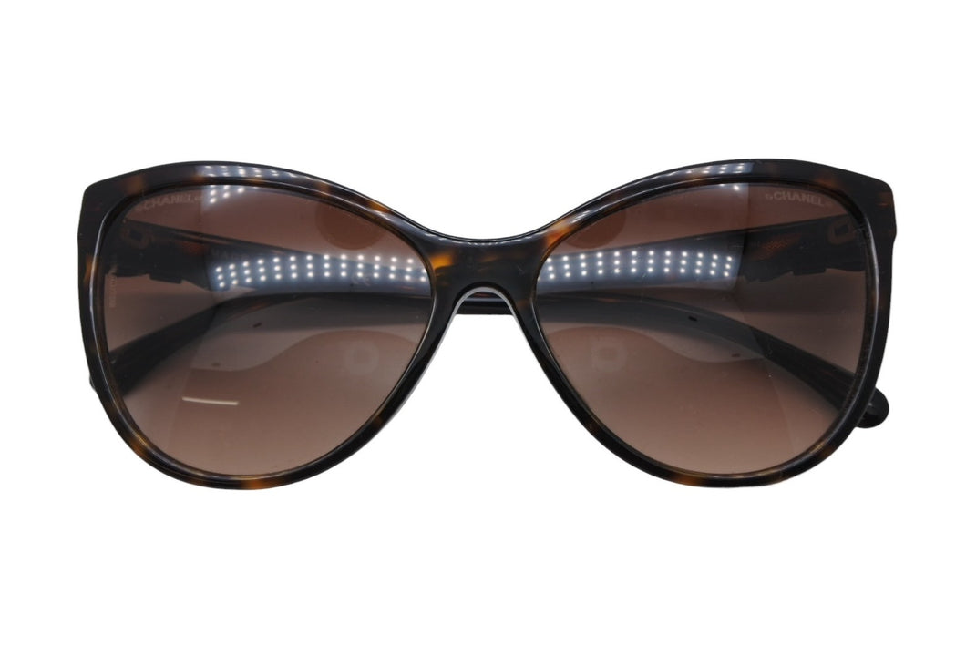 CHANEL シャネル ウェリントン サングラス 5281-Q-A c.714/S5 サイズ58□16 140 ココマーク リボン べっ甲カラー 美品 中古 4b009175