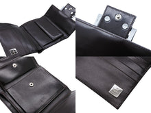 画像をギャラリービューアに読み込む, FENDI フェンディ 三つ折り財布 コンパクト財布 ズッカ柄 ナイロン キャンバス レザー ダークブラウン 美品 中古 4b009180