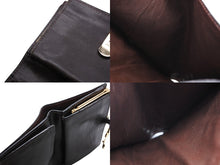 画像をギャラリービューアに読み込む, FENDI フェンディ ズッカ柄 二つ折り財布 がま口 イタリア製 キャンバス レザー ブラウン ゴールド金具 美品 中古 4b009186