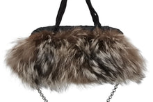 画像をギャラリービューアに読み込む, 極美品 PRADA プラダ 2WAYバッグ 5083 トライアングルロゴプレート ナイロン ファー ブラック シルバー金具 中古 4b009196