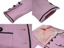 画像をギャラリービューアに読み込む, CHANEL シャネル ノーカラー クロップドジャケット PO1783VO4037 サイズ34 ココマーク ピンク 美品 中古 4b009199