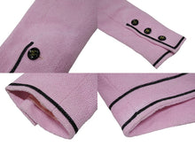 画像をギャラリービューアに読み込む, CHANEL シャネル ノーカラー クロップドジャケット PO1783VO4037 サイズ34 ココマーク ピンク 美品 中古 4b009199