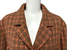 画像をギャラリービューアに読み込む, 極美品 CHANEL シャネル ツイード テーラードジャケット P05948V04336 サイズ38 シングル ココマーク ブラウン オレンジ 中古 4b009200