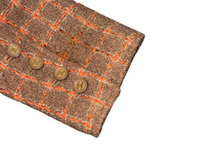 画像をギャラリービューアに読み込む, 極美品 CHANEL シャネル ツイード テーラードジャケット P05948V04336 サイズ38 シングル ココマーク ブラウン オレンジ 中古 4b009200