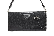 画像をギャラリービューアに読み込む, CHRISTIAN DIOR クリスチャンディオール トロッター柄 ワンショルダーバッグ キャンバス レザー ブラック シルバー金具 美品 中古 4b009203