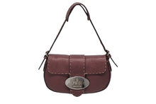画像をギャラリービューアに読み込む, 極美品 FENDI フェンディ CELERIA セレリア ワンショルダーバッグ 8BR430 ホーボー レザー メタリックボルドー シルバー金具 中古 4b009218