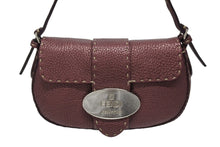 画像をギャラリービューアに読み込む, 極美品 FENDI フェンディ CELERIA セレリア ワンショルダーバッグ 8BR430 ホーボー レザー メタリックボルドー シルバー金具 中古 4b009218
