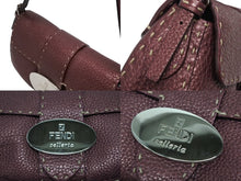 画像をギャラリービューアに読み込む, 極美品 FENDI フェンディ CELERIA セレリア ワンショルダーバッグ 8BR430 ホーボー レザー メタリックボルドー シルバー金具 中古 4b009218