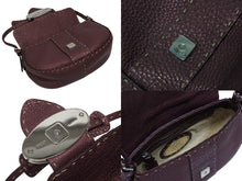 画像をギャラリービューアに読み込む, 極美品 FENDI フェンディ CELERIA セレリア ワンショルダーバッグ 8BR430 ホーボー レザー メタリックボルドー シルバー金具 中古 4b009218