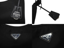 画像をギャラリービューアに読み込む, 極美品 PRADA プラダ ホーボー ハンドバッグ ワンショルダーバッグ MV515 トライアングルロゴ ナイロン ブラック 中古 4b009221