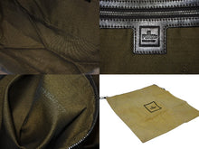 画像をギャラリービューアに読み込む, FENDI フェンディ マンマバケット ワンショルダーバッグ ズッカ柄 ブラウン キャンバス レザー シルバー金具 美品 中古 4b009230