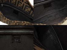 画像をギャラリービューアに読み込む, FENDI フェンディ マンマバケット ワンショルダーバッグ ズッカ柄 キャンバス レザー ブラウン シルバー金具 美品 中古 4b009232