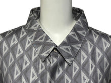 画像をギャラリービューアに読み込む, 極美品 Christian Dior クリスチャンディオール 半袖 比翼ボタンシャツ 193C545A5797 サイズ44 シルク グレー 中古 4b009235
