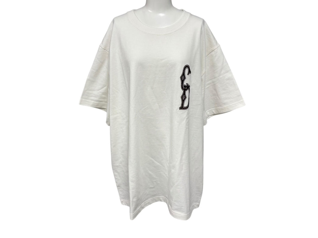 極美品 Christian Dior クリスチャンディオール 23AW 半袖Tシャツ 343J637A0554 サイズX3L アイボリー ブラウン ロゴ刺繍 中古 4b009241