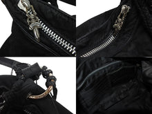 Load image into Gallery viewer, CHROME HEARTS クロムハーツ ショルダーバッグ ヌバック フィリグリークロス クロスボール CHクロスパッチ ブラック 美品 中古 4b009255