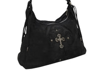 Load image into Gallery viewer, CHROME HEARTS クロムハーツ ショルダーバッグ ヌバック フィリグリークロス クロスボール CHクロスパッチ ブラック 美品 中古 4b009255