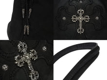 Load image into Gallery viewer, CHROME HEARTS クロムハーツ ショルダーバッグ ヌバック フィリグリークロス クロスボール CHクロスパッチ ブラック 美品 中古 4b009255