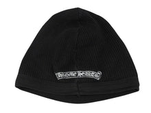 画像をギャラリービューアに読み込む, CHROME HEARTS クロムハーツ THERMAL BEANIE CAP サーマルニットキャップ ビーニー ブラック ホワイト ダガー刺繍 美品 中古 4b009256