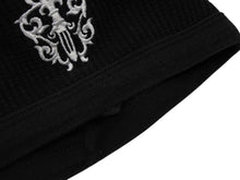 画像をギャラリービューアに読み込む, CHROME HEARTS クロムハーツ THERMAL BEANIE CAP サーマルニットキャップ ビーニー ブラック ホワイト ダガー刺繍 美品 中古 4b009256