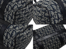 画像をギャラリービューアに読み込む, Christian Dior クリスチャンディオール トロッター ハンドバッグ ミニボストンバッグ ネイビー キャンバス 美品 中古 4b009264