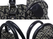 画像をギャラリービューアに読み込む, Christian Dior クリスチャンディオール トロッター ハンドバッグ ミニボストンバッグ ブラック キャンバス 美品 中古 4b009283