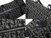 画像をギャラリービューアに読み込む, Christian Dior クリスチャンディオール トロッター ハンドバッグ ミニボストンバッグ ブラック キャンバス 美品 中古 4b009283