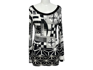 Jean Paul Gaultier ジャンポール・ゴルチェ 長袖Ｔシャツ 10552_1781 ブラック ホワイト ナイロン 美品 中古 4b009285