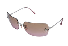 画像をギャラリービューアに読み込む, CHANEL シャネル リムレス サングラス アイウェア サイズ62◻︎17 120 ココマーク ラインストーン ブラウン ピンク 美品 中古 4b009292