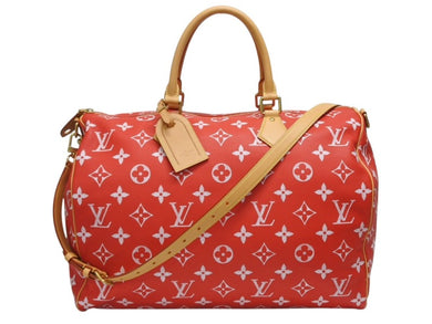 新品同様 LOUIS VUITTON ルイヴィトン モノグラム スピーディ P9 バンドリエール 50 M46961 ヴェール カーフレザー レッド 中古 4b009294