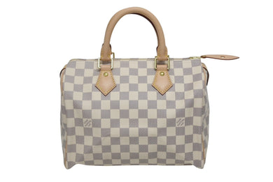 新品未使用品 LOUIS VUITTON ルイヴィトン スピーディ25 ハンドバッグ N41371 ダミエアズールキャンバス ホワイト ブラウン 中古 4b009336