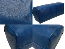 画像をギャラリービューアに読み込む, LOUIS VUITTON ルイヴィトン エピ キーポル55 ボストンバッグ レザー ブルー M42955 ロゴ 旅行バッグ 青 鞄 美品 中古 4b009342