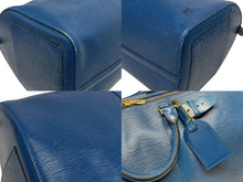 画像をギャラリービューアに読み込む, LOUIS VUITTON ルイヴィトン エピ キーポル55 ボストンバッグ レザー ブルー M42955 ロゴ 旅行バッグ 青 鞄 美品 中古 4b009342